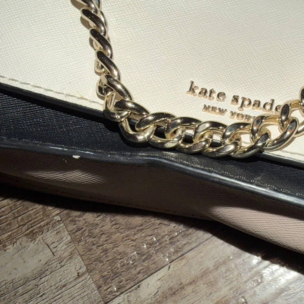 Kate Spade Cameron Convertible Crossbody Bag Purse White Black - Picture 3 of 5